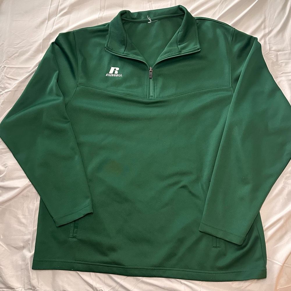 Russell Athletic Green Performance Quarter-Zip Jacket
